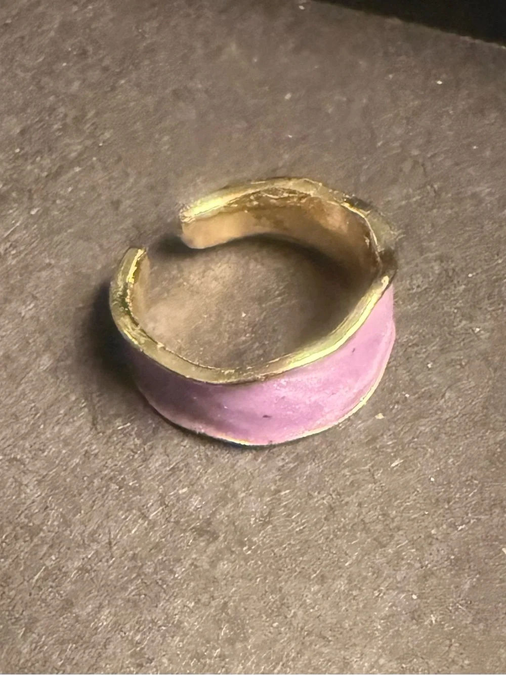 Handcrafted Purple Enamel Band Ring